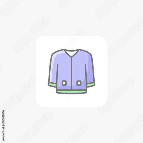 Jacket, outfit fully editable vector fill icon

