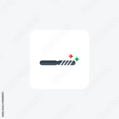 Nail file, cosmetic fully editable vector fill icon

