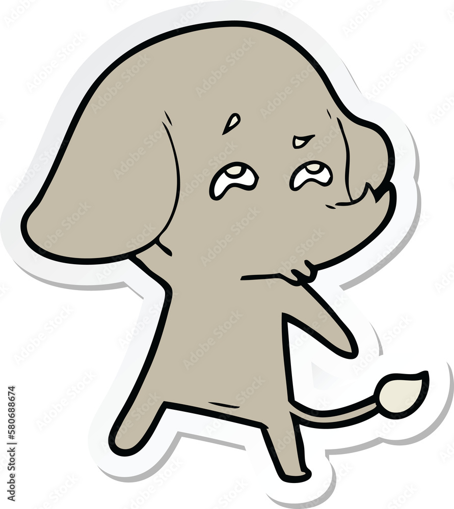 sticker of a cartoon elephant remembering sticker of a cartoon elephant remembering
