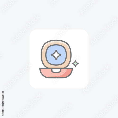 Face powder, compack fully editable vector fill icon

