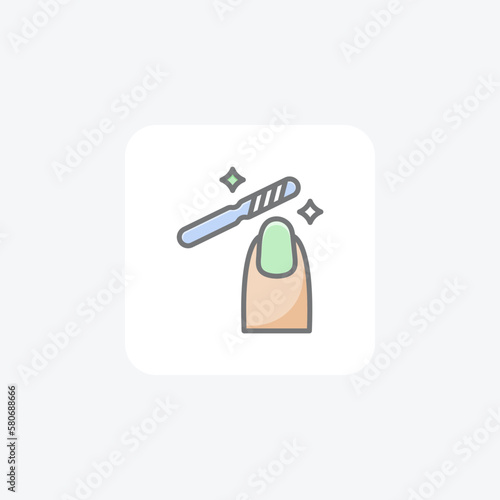 Nail file, nail paint fully editable vector fill icon

