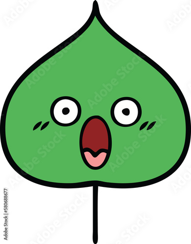 Canvastavla cute cartoon expressional leaf