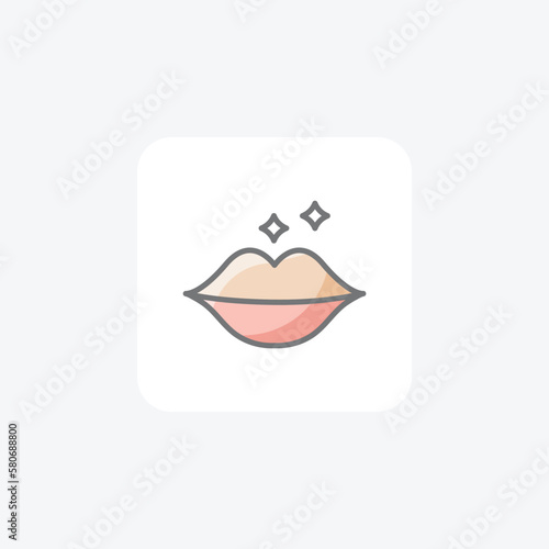 Lips, lip care fully editable vector fill icon


