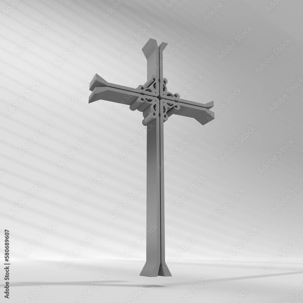 Christian cross. Religion concept illustration. 3D render Christian cross. Religion concept illustration. 3D render