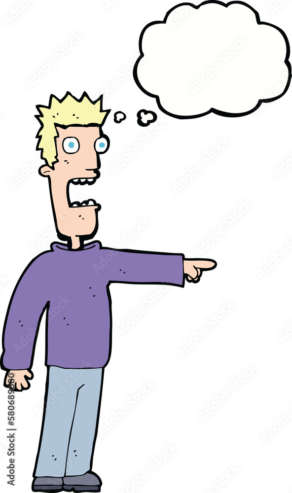 cartoon terrified man with thought bubble cartoon terrified man with thought bubble