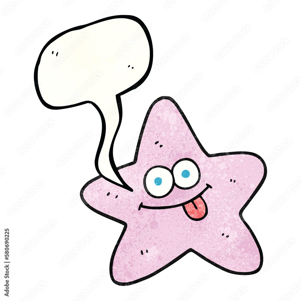 speech bubble textured cartoon starfish