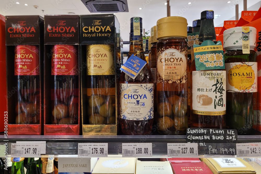 KUALA LUMPUR, MALAYSIA 12 MARCH 2023 An assortment of Japanese plum