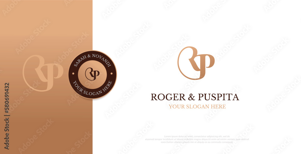 Initial RP Logo Design Vector