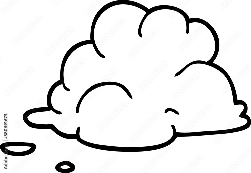 line drawing cartoon storm cloud