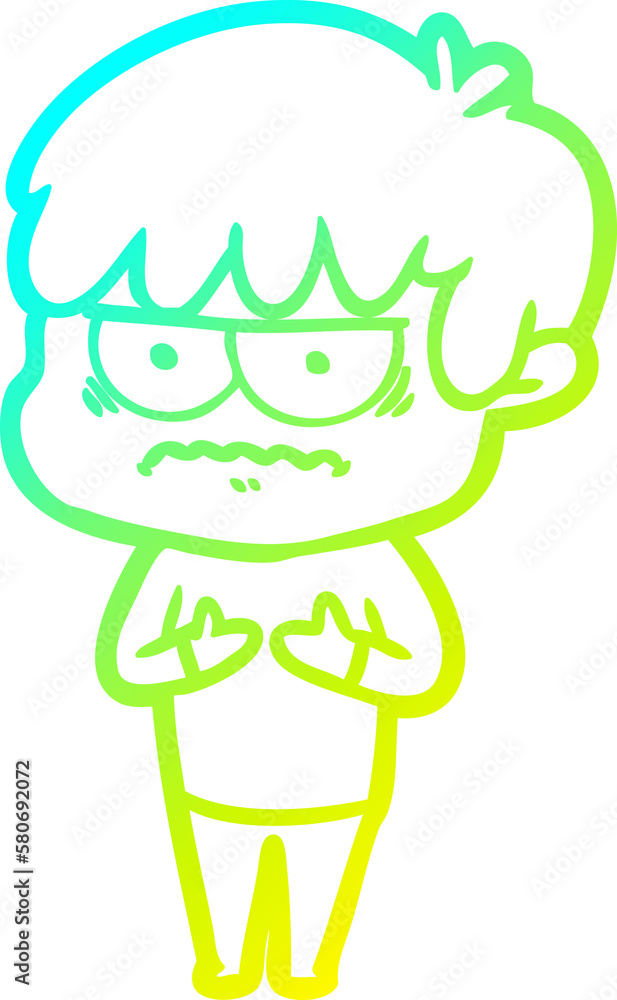 cold gradient line drawing annoyed cartoon boy cold gradient line drawing annoyed cartoon boy