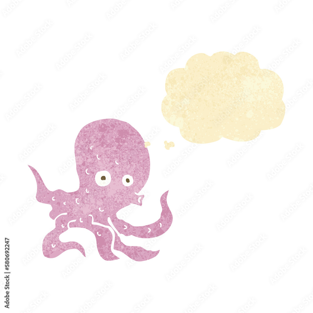 cartoon octopus with thought bubble cartoon octopus with thought bubble