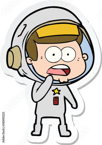 Wallpaper Mural sticker of a cartoon surprised astronaut Torontodigital.ca
