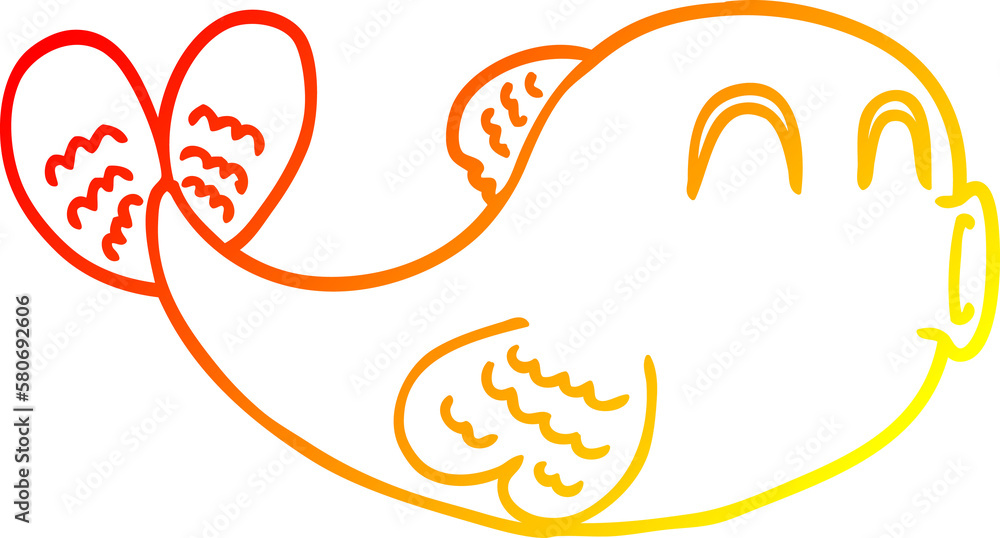 warm gradient line drawing cartoon fish warm gradient line drawing cartoon fish