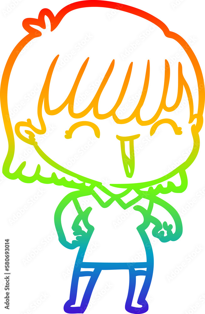 rainbow gradient line drawing cartoon woman rainbow gradient line drawing cartoon woman