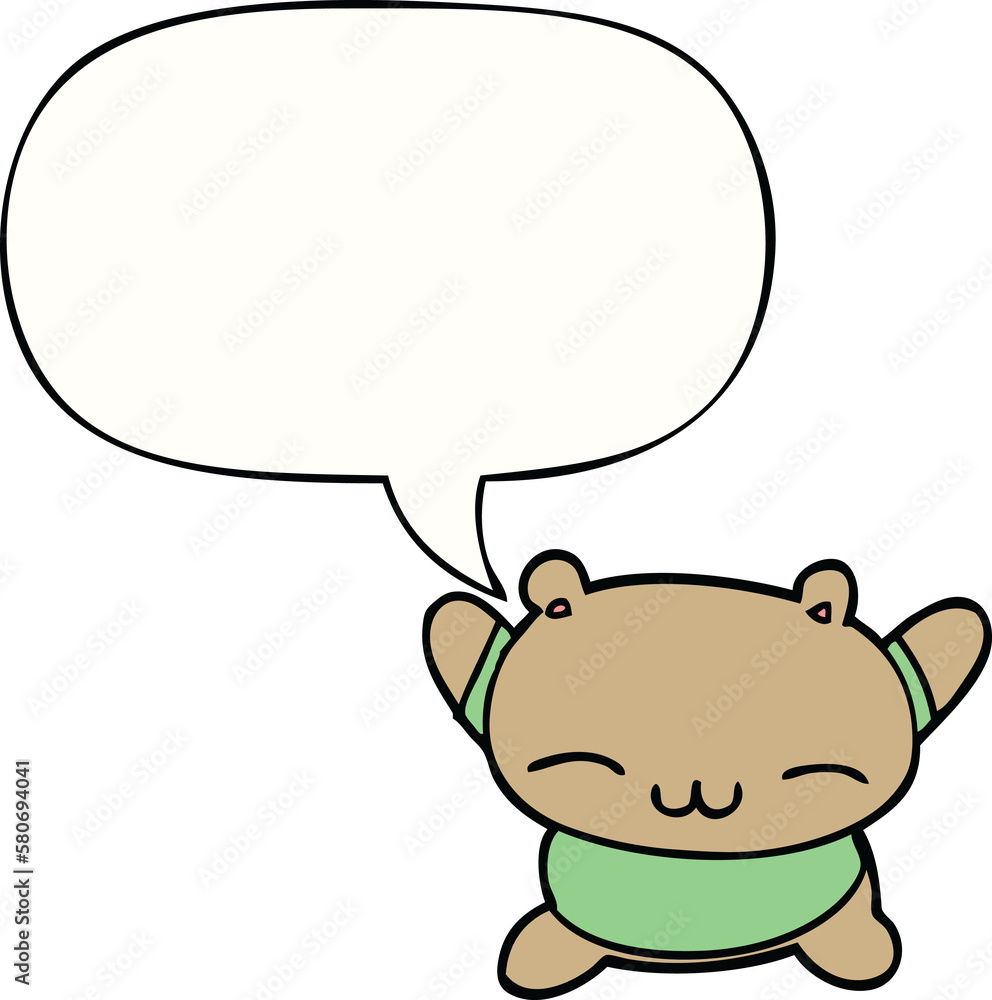 cartoon jumping bear and speech bubble cartoon jumping bear and speech bubble