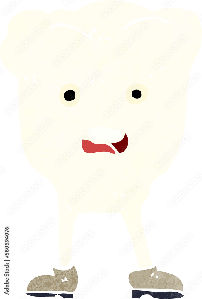 Obraz premium cartoon tooth looking afraid