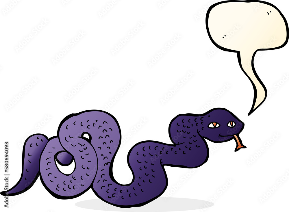 Obraz premium cartoon snake with speech bubble