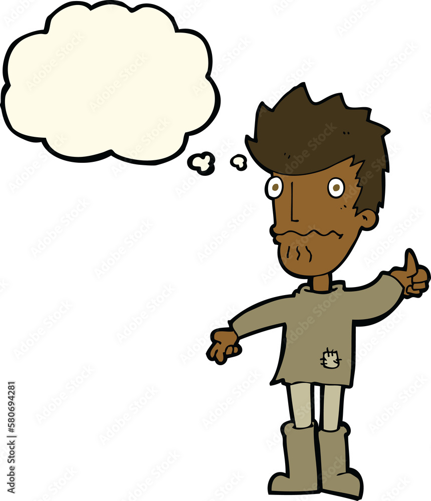 cartoon worried man giving thumbs up symbol with thought bubble cartoon worried man giving thumbs up symbol with thought bubble