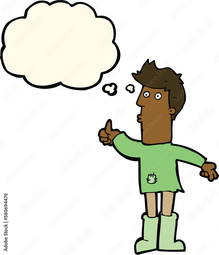 cartoon poor man with thought bubble cartoon poor man with thought bubble