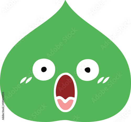 Canvastavla flat color retro cartoon expressional leaf