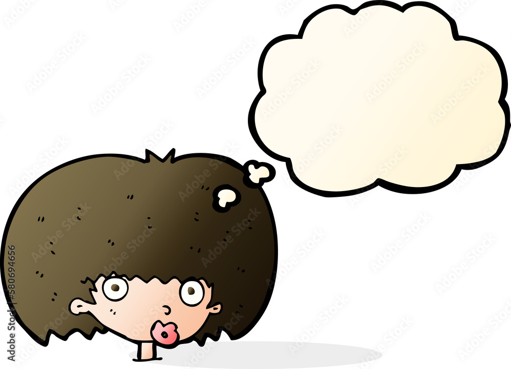 cartoon surprised woman with thought bubble cartoon surprised woman with thought bubble