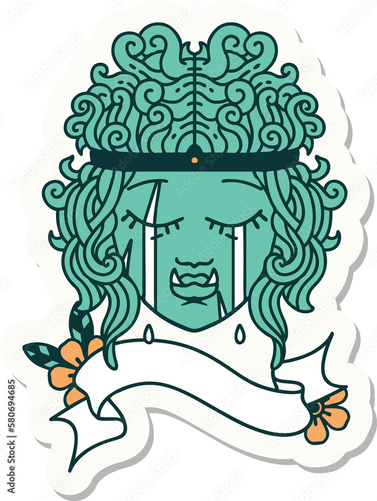 crying orc barbarian character face sticker crying orc barbarian character face sticker