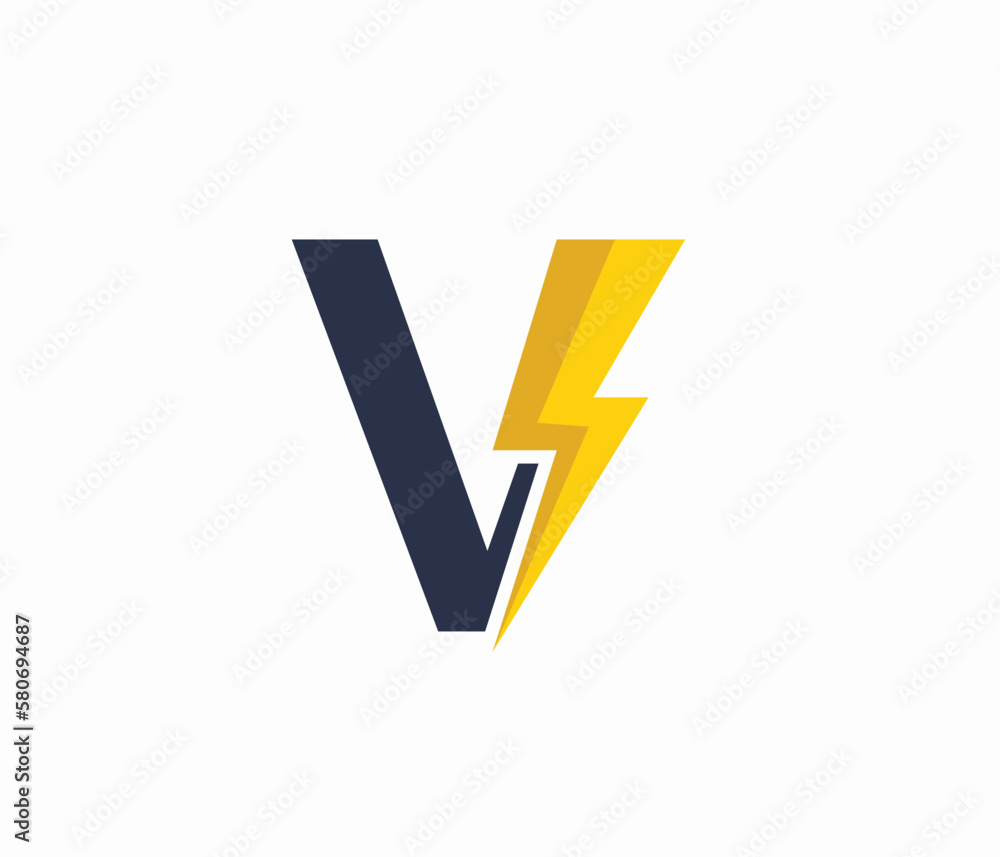 V Energy logo or letter V Electric logo. V Energy logo or letter V Electric logo.
