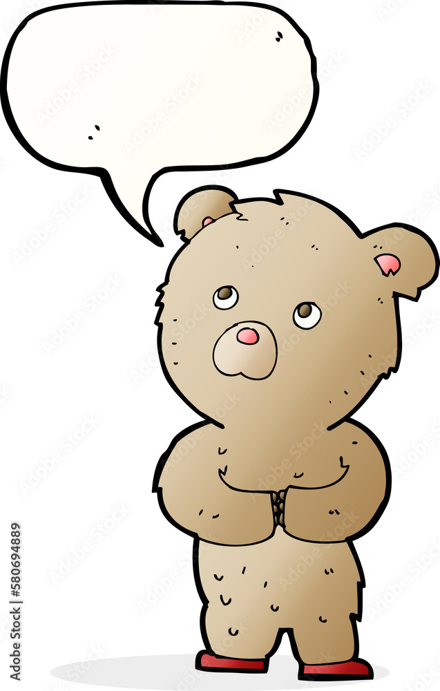 cartoon teddy bear with speech bubble cartoon teddy bear with speech bubble