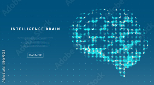 Artificial Intelligence illustration of brain.