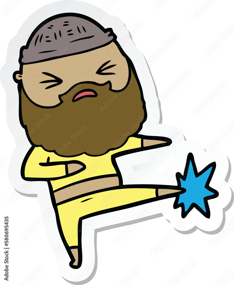 sticker of a cartoon man with beard sticker of a cartoon man with beard