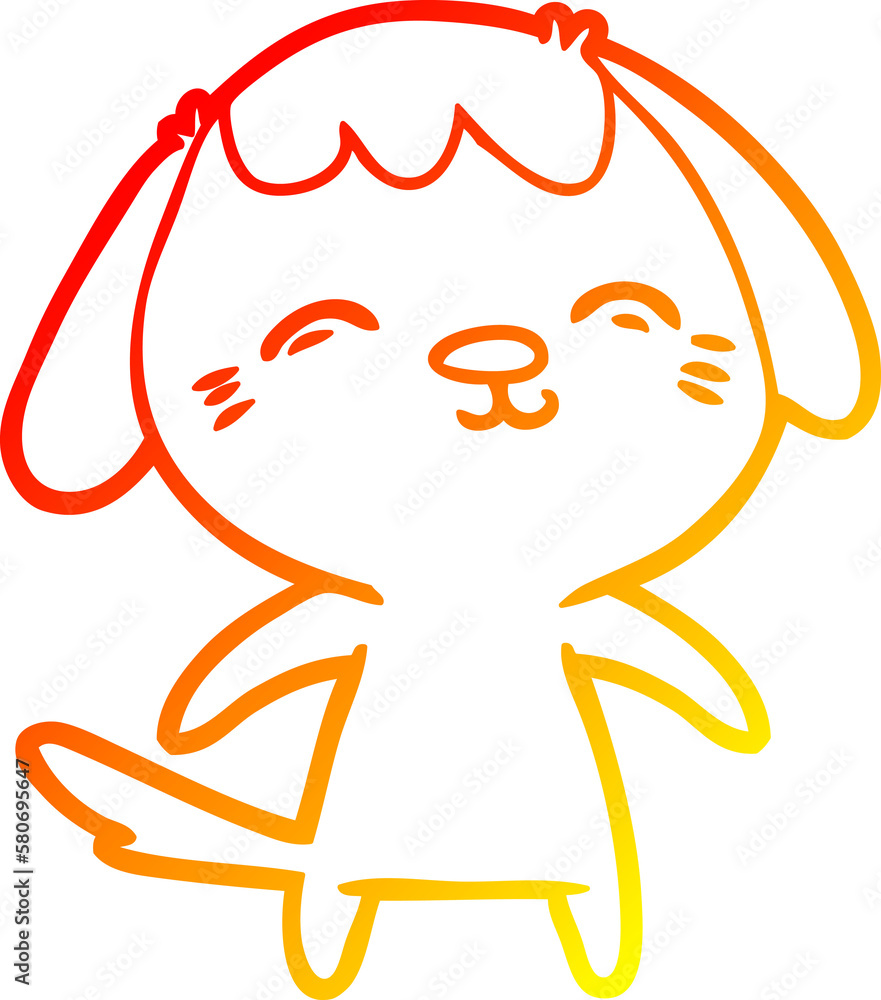warm gradient line drawing happy cartoon dog warm gradient line drawing happy cartoon dog