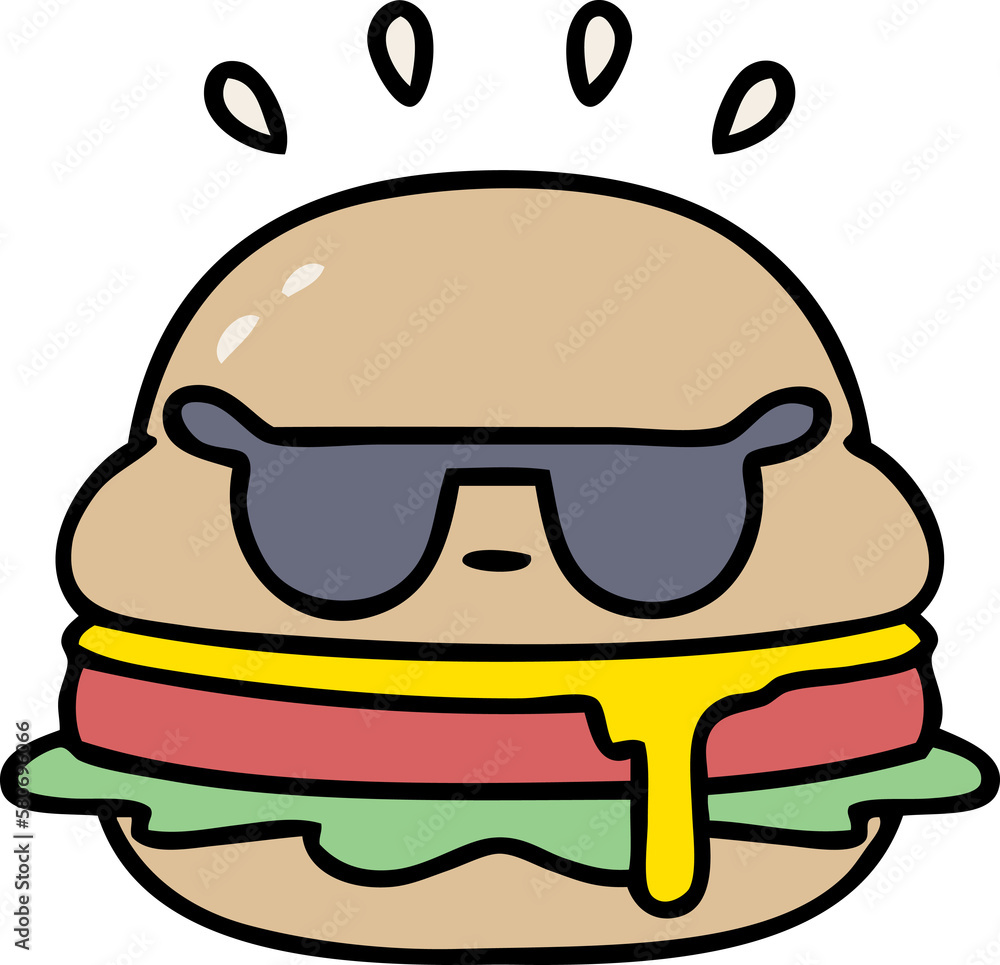 a tasty burger wearing sunglasses a tasty burger wearing sunglasses
