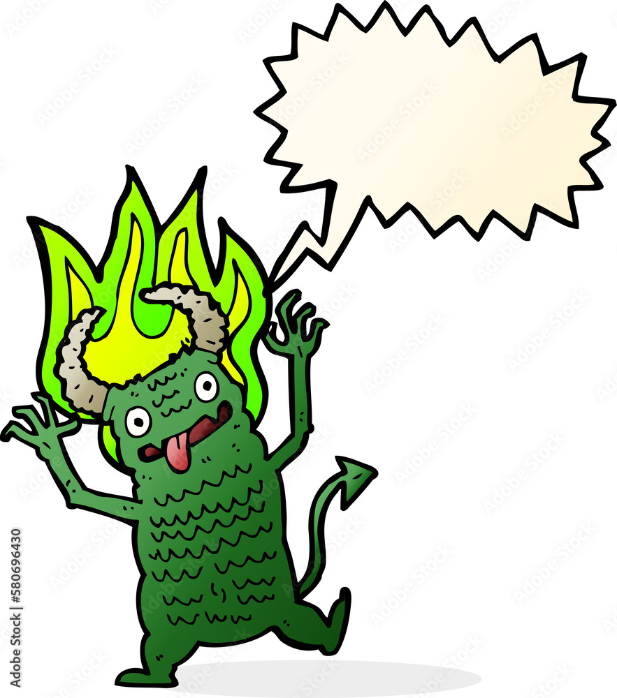cartoon demon with speech bubble cartoon demon with speech bubble