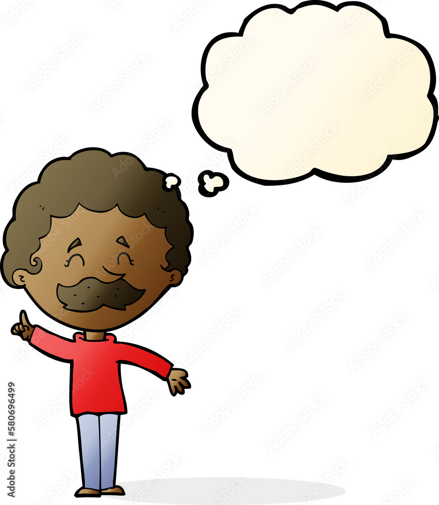 cartoon man with idea with thought bubble cartoon man with idea with thought bubble