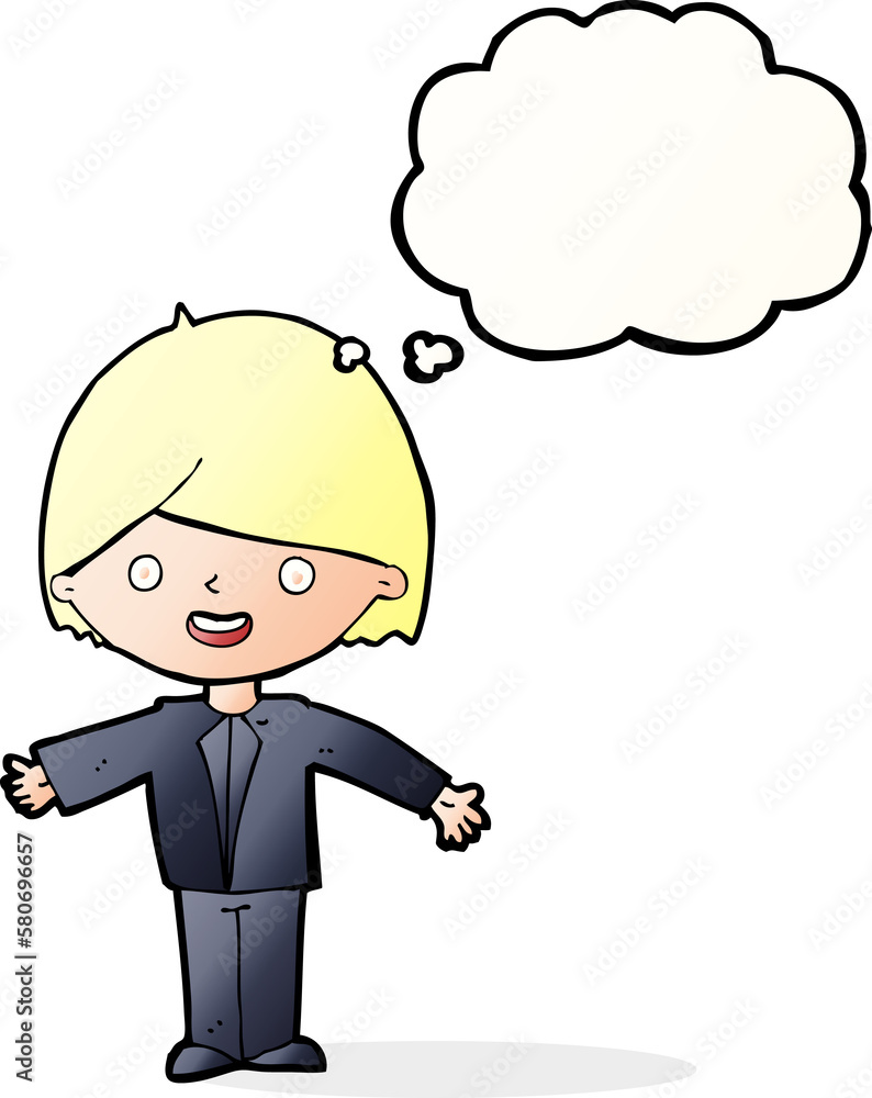 cartoon happy man with thought bubble cartoon happy man with thought bubble