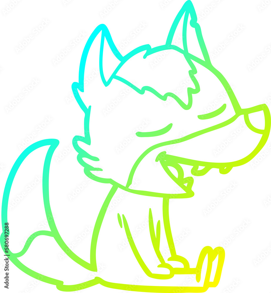 cold gradient line drawing cartoon wolf laughing cold gradient line drawing cartoon wolf laughing