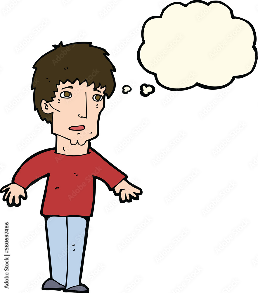 cartoon surprised man with thought bubble cartoon surprised man with thought bubble