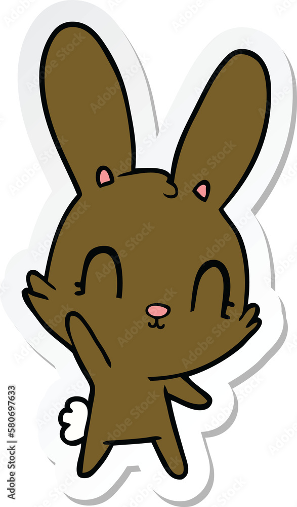 sticker of a cute cartoon rabbit sticker of a cute cartoon rabbit