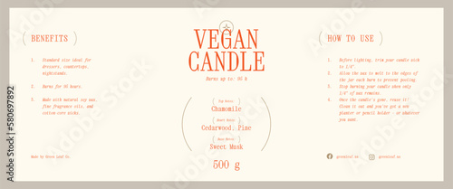 Abstract botanical vector cosmetics printable label design template for branding packaging design
