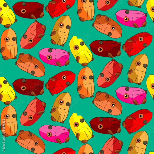 Vector seamless illustration cute and fantastic monster pattern © eLifeS