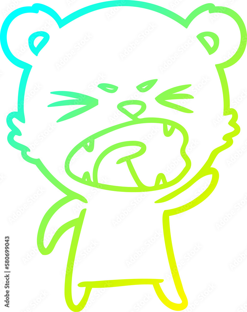 cold gradient line drawing angry cartoon polar bear cold gradient line drawing angry cartoon polar bear