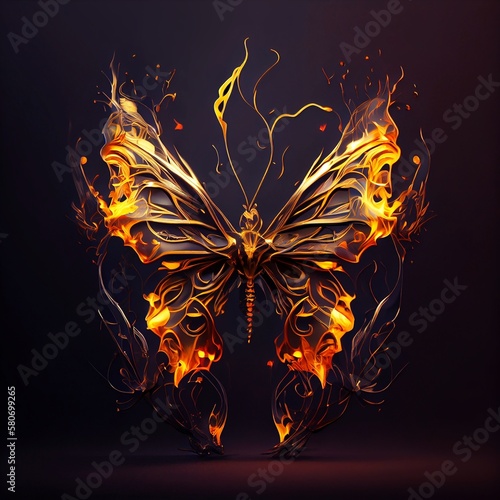 Abstract background with fire