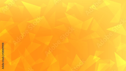 Orange geometric background with transparent triangles. Vector abstract banner