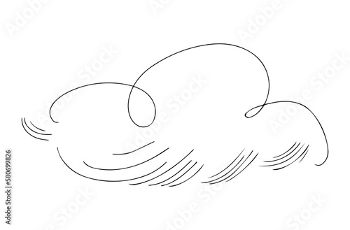 Cloud hand drawn on a transparent background.

