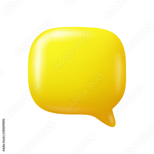 Chatting or communication box, isolated empty speech bubble for telling thoughts. Talking and interacting, dialog or speaking. 3d style vector illustration
