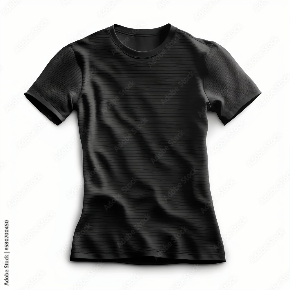 Black cotton T-shirt on an isolated white background Black cotton T-shirt on an isolated white background