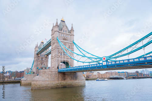 tower bridge in london at evening  cloudy daytime