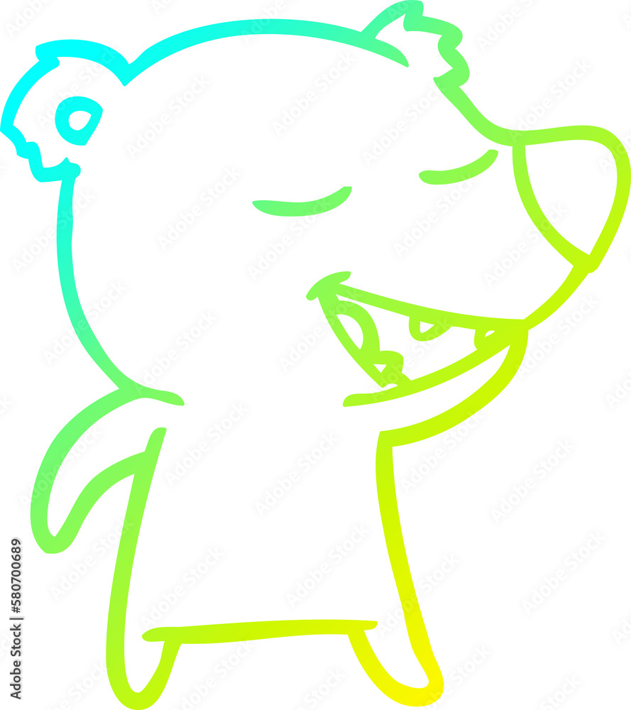 cold gradient line drawing cartoon bear cold gradient line drawing cartoon bear