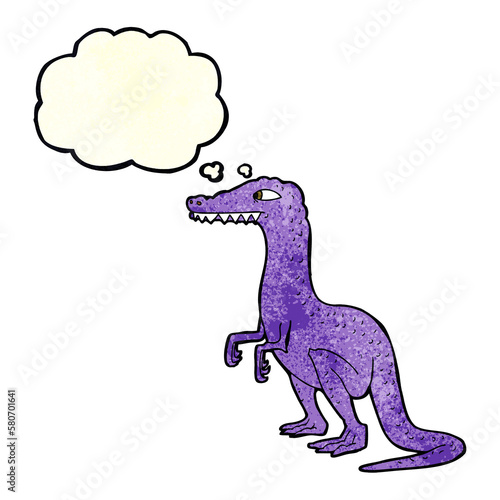 cartoon dinosaur with thought bubble © lineartestpilot