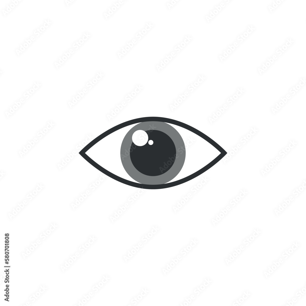 Eye vector flat icon, human eye vector illustration. Eye vector flat icon, human eye vector illustration.